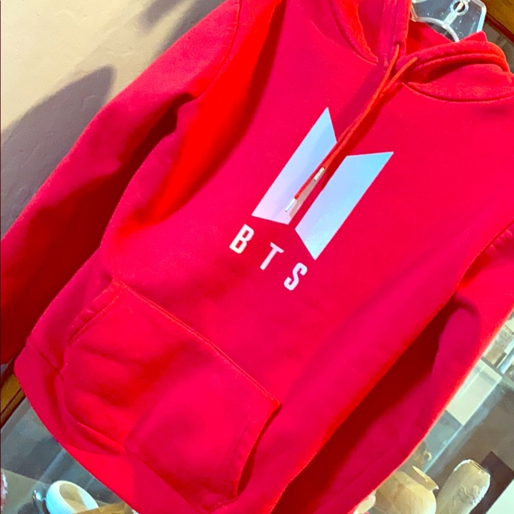 Red pullover hoodie